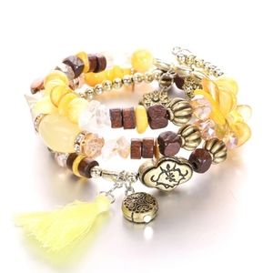 Yellow tri-layer bracelet